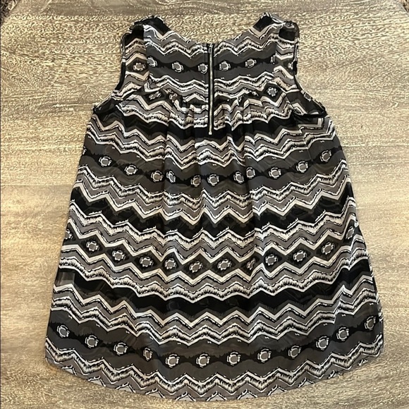 Cynthia Rowley Small Black & White Monochrome Patterned Sleeveless Top - Picture 2 of 7